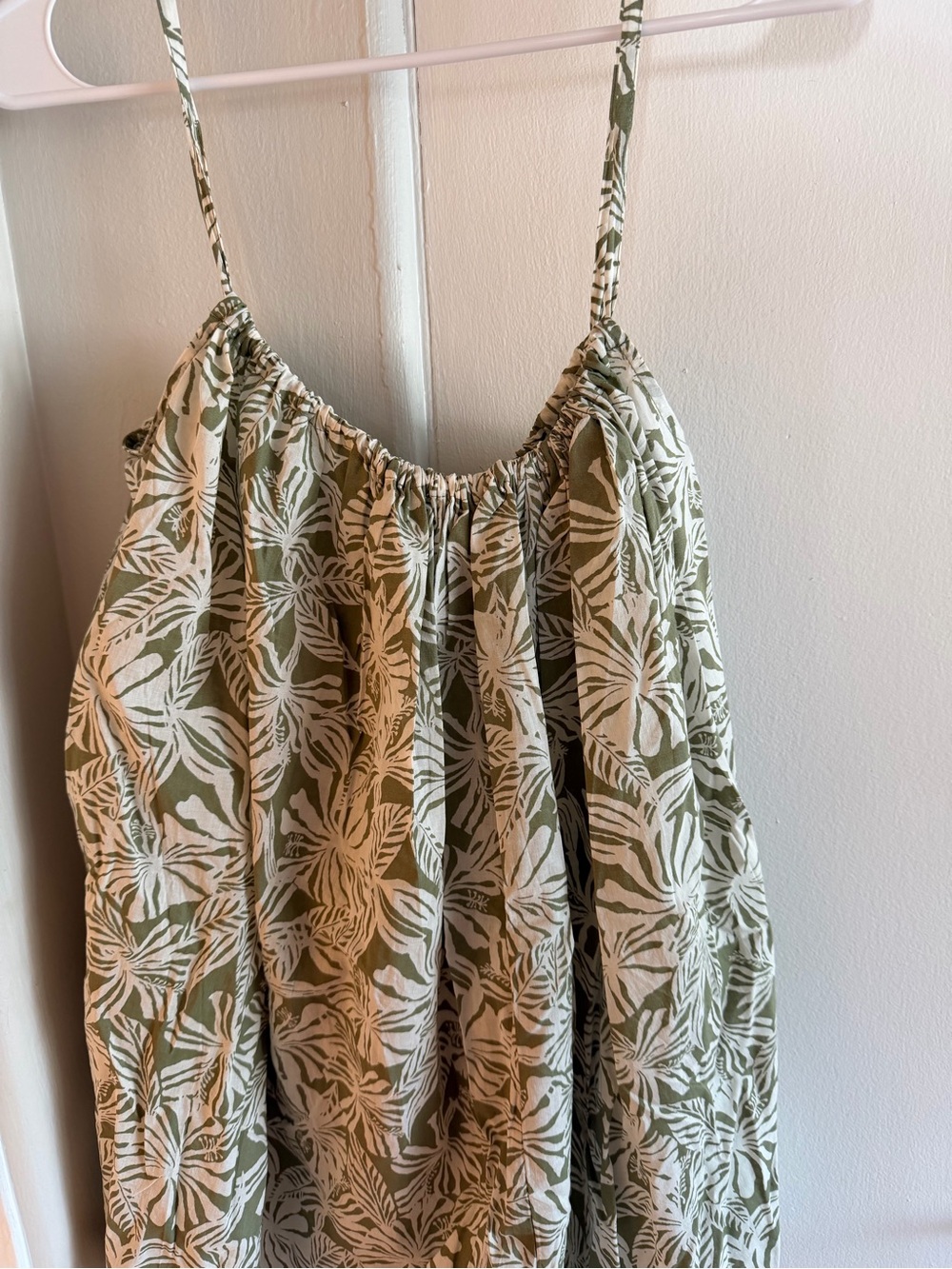 O'Neill Olive Green and White Floral Sundress